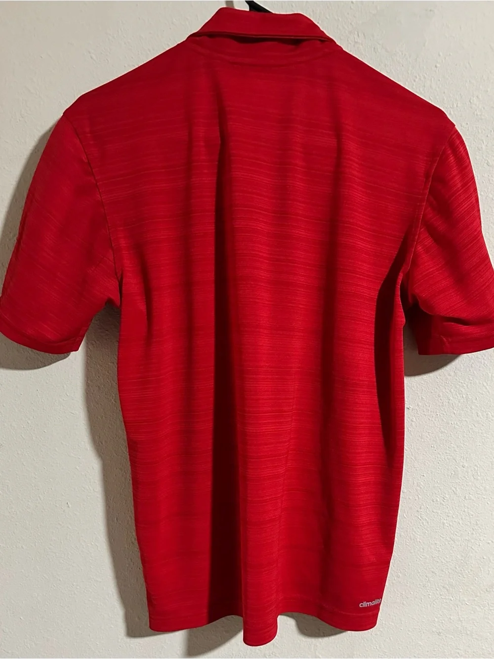 adidas Men’s Red Short-Sleeve Button-Down Polo-Climalite